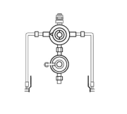 Клапан регулирующий в комплекте с регулятором, кронштейном и шлангом 50 Мбар - 4 кг/час